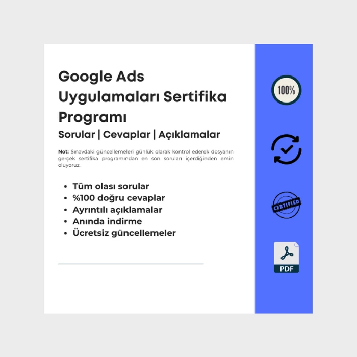 Cevapları içeren dosya Google Ads Uygulamaları Sertifika Programı